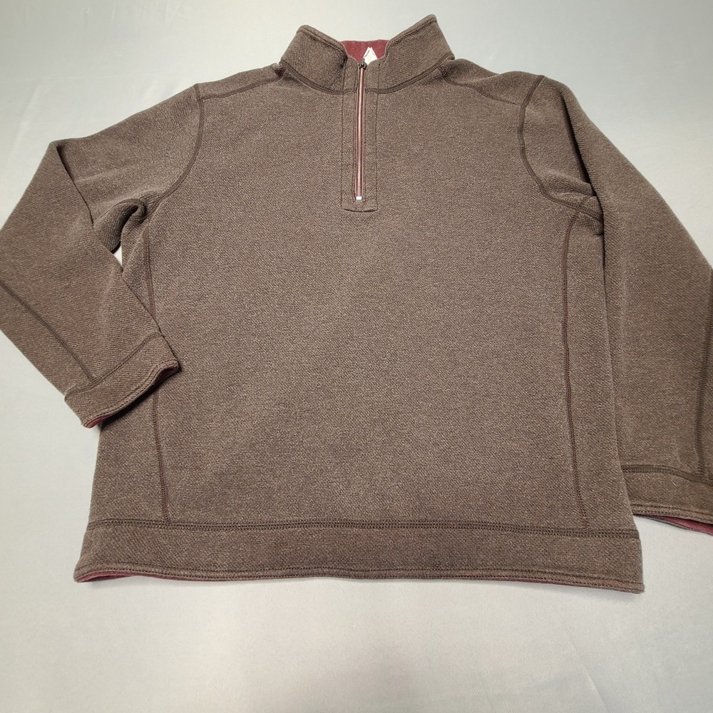 Tommy Bahama Reversible Flipsider‎ Half Zip Pullover Sweater Men's Large Maroon